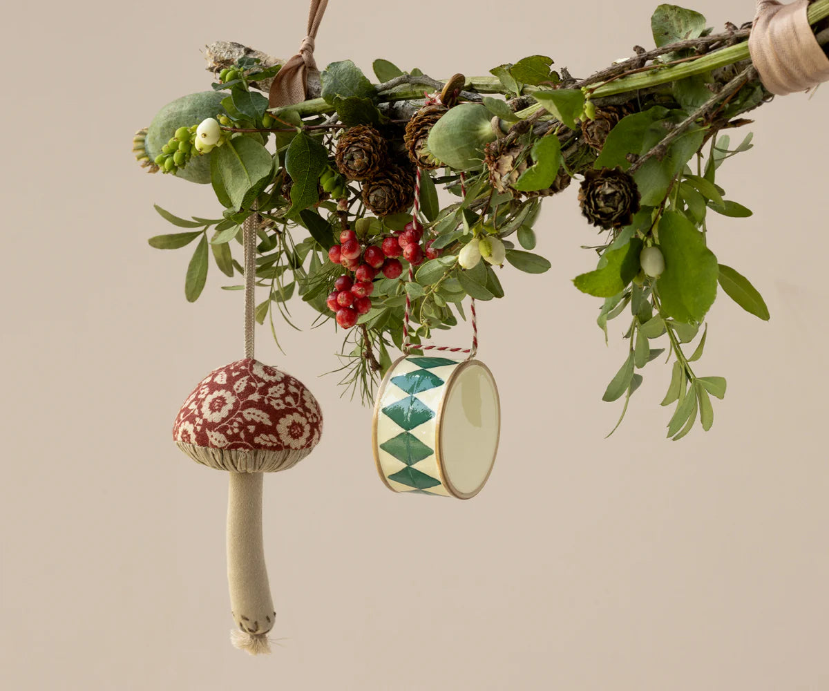 Red Winter Flower Mushroom Ornament