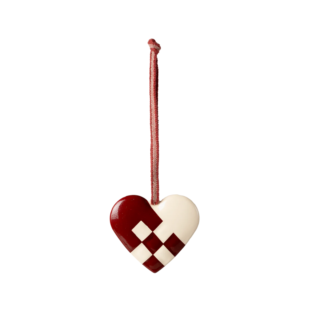 Metal Ornament Small Heart Red