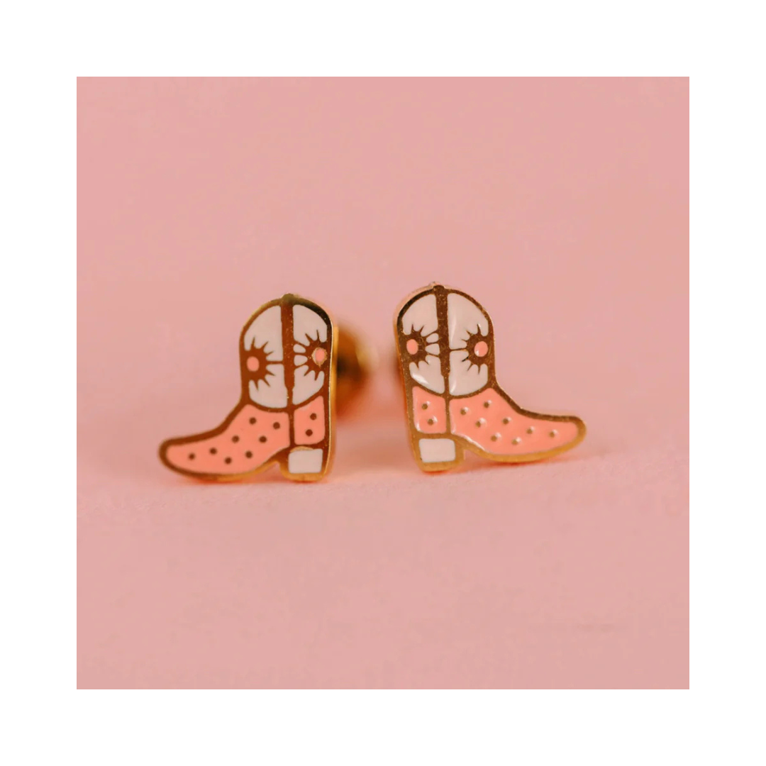 Cowgirl Boots Screw Back Earrings