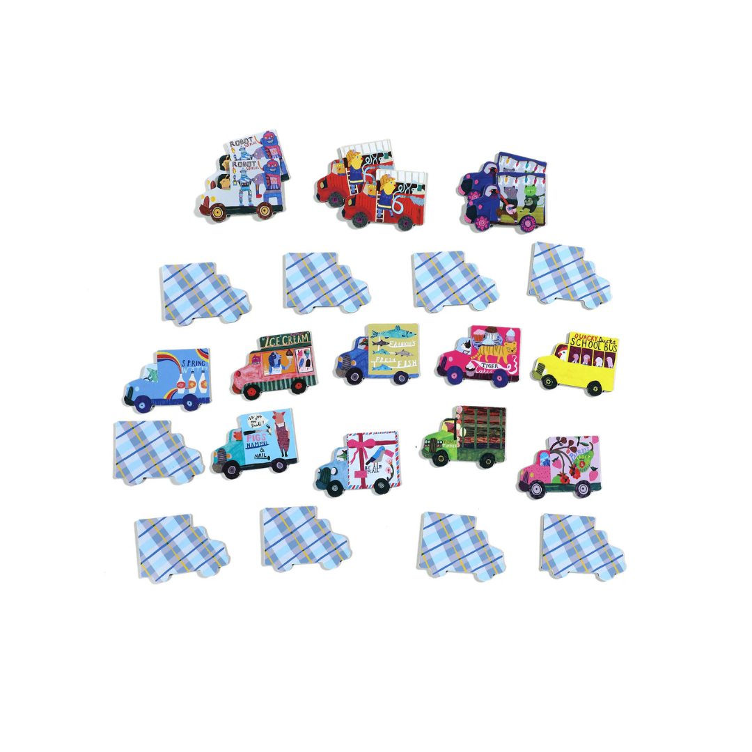 Trucks & A Bus Memory Matching Game