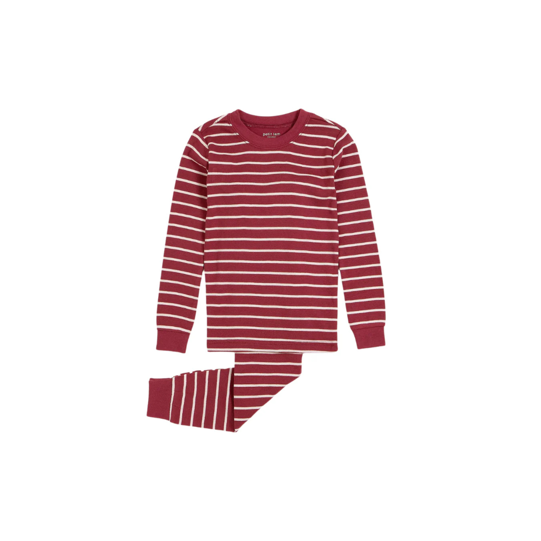 Deep Red Striped Pajama