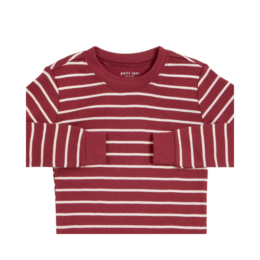 Deep Red Striped Pajama