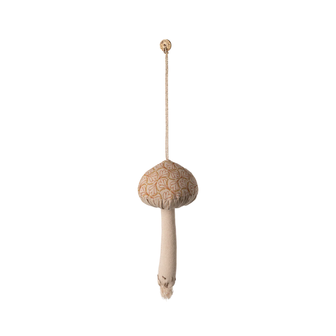 Mushroom Ornament Winter Heart Ocher